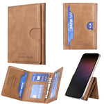 Portafoglio orizzontale magnetico in pelle con porta carte