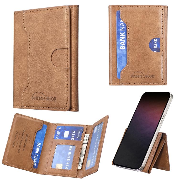 Portafoglio orizzontale magnetico in pelle con porta carte