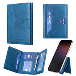 Portafoglio orizzontale magnetico in pelle con porta carte