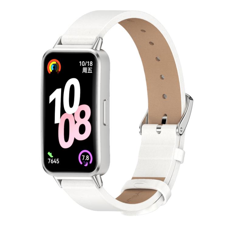 Cinturino per orologio Mijobs in pelle sintetica PU in microfibra., For Huawei Band 10 / 9 / 8