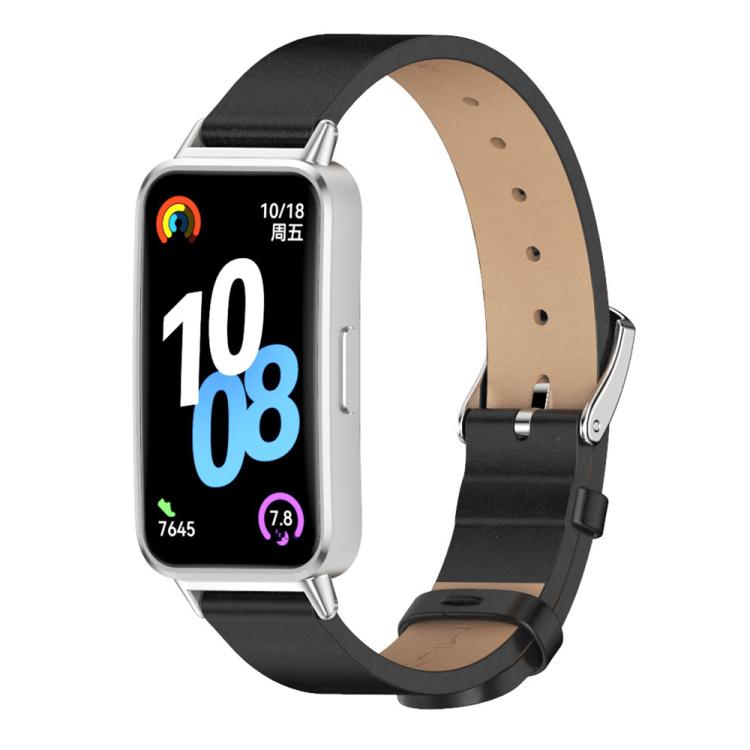 Cinturino per orologio Mijobs in pelle sintetica PU in microfibra., For Huawei Band 10 / 9 / 8