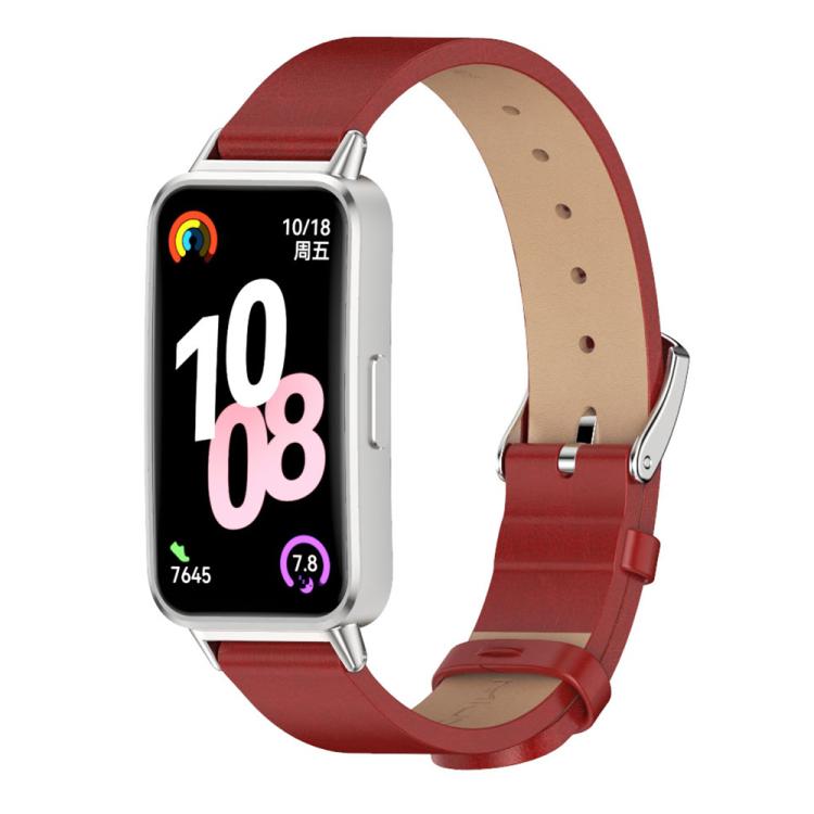Cinturino per orologio Mijobs in pelle sintetica PU in microfibra., For Huawei Band 10 / 9 / 8