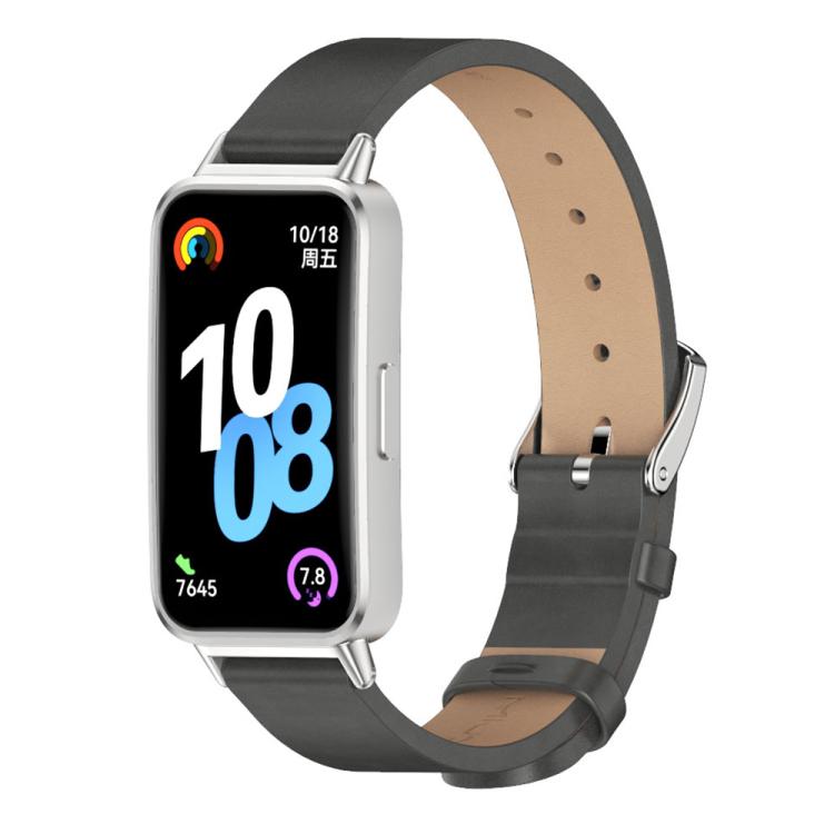 Cinturino per orologio Mijobs in pelle sintetica PU in microfibra., For Huawei Band 10 / 9 / 8