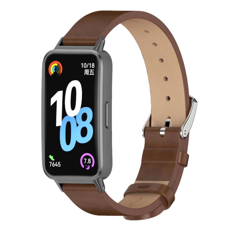 Cinturino per orologio Mijobs in pelle sintetica PU in microfibra., For Huawei Band 10 / 9 / 8