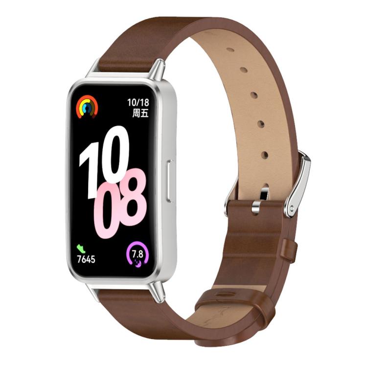 Cinturino per orologio Mijobs in pelle sintetica PU in microfibra., For Huawei Band 10 / 9 / 8