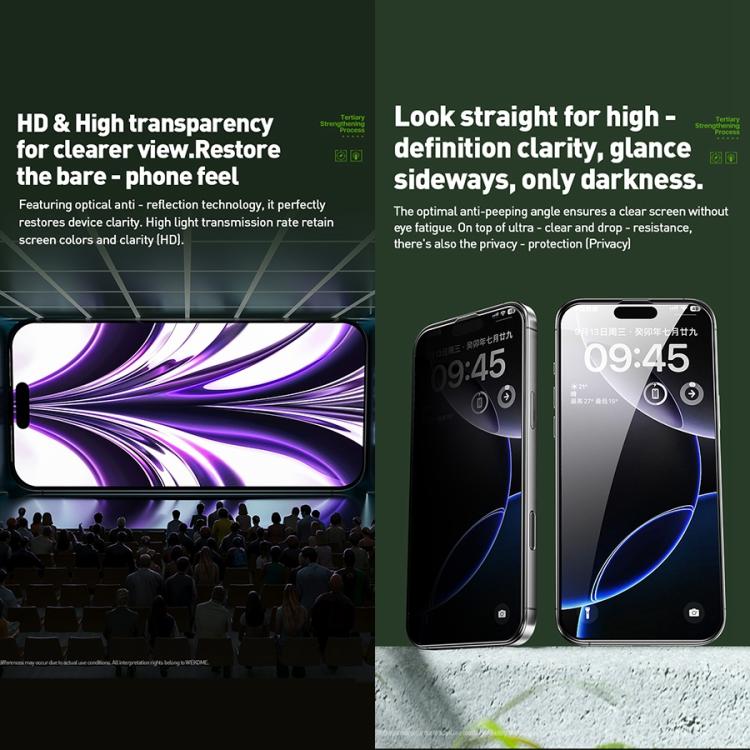 Pellicola in vetro temperato curvo HD per iPhone 15 Pro