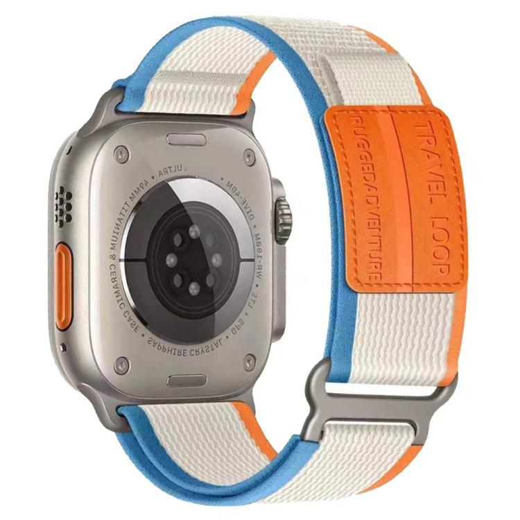 Cinturino per orologio xDfind a doppia sezione con fibbia in metallo e passante in nylon intrecciato., For Apple Watch 46mm / 49mm / 45mm / 44mm, For Apple Watch 42mm / 41mm / 40mm / 38mm