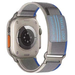 Cinturino per orologio xDfind a doppia sezione con fibbia in metallo e passante in nylon intrecciato., For Apple Watch 46mm / 49mm / 45mm / 44mm, For Apple Watch 42mm / 41mm / 40mm / 38mm