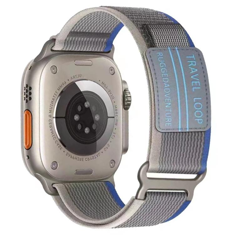 Cinturino per orologio xDfind a doppia sezione con fibbia in metallo e passante in nylon intrecciato., For Apple Watch 46mm / 49mm / 45mm / 44mm, For Apple Watch 42mm / 41mm / 40mm / 38mm