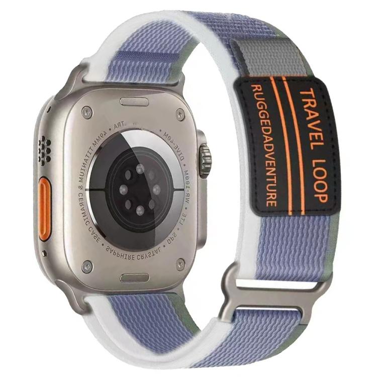 Cinturino per orologio xDfind a doppia sezione con fibbia in metallo e passante in nylon intrecciato., For Apple Watch 46mm / 49mm / 45mm / 44mm, For Apple Watch 42mm / 41mm / 40mm / 38mm