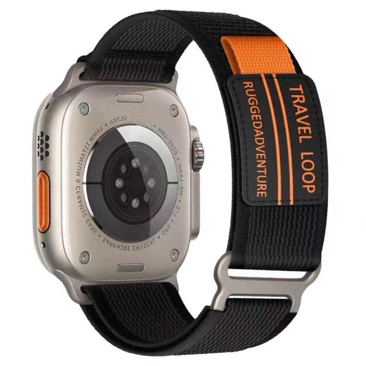 Cinturino per orologio xDfind a doppia sezione con fibbia in metallo e passante in nylon intrecciato., For Apple Watch 46mm / 49mm / 45mm / 44mm, For Apple Watch 42mm / 41mm / 40mm / 38mm