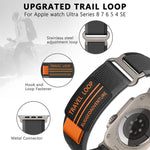 Cinturino per orologio xDfind a doppia sezione con fibbia in metallo e passante in nylon intrecciato., For Apple Watch 46mm / 49mm / 45mm / 44mm, For Apple Watch 42mm / 41mm / 40mm / 38mm