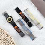Cinturino per orologio xDfind a doppia sezione con fibbia in metallo e passante in nylon intrecciato., For Apple Watch 46mm / 49mm / 45mm / 44mm, For Apple Watch 42mm / 41mm / 40mm / 38mm