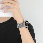 Cinturino per orologio xDfind a doppia sezione con fibbia in metallo e passante in nylon intrecciato., For Apple Watch 46mm / 49mm / 45mm / 44mm, For Apple Watch 42mm / 41mm / 40mm / 38mm