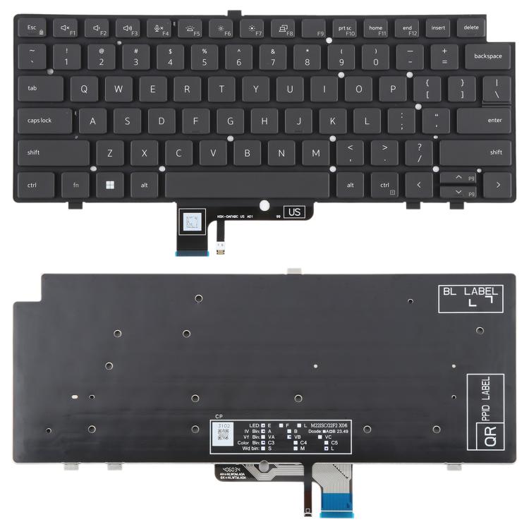 Tastiera retroilluminata per laptop Dell Latitude 7340 7440 7640, versione USA., For Dell Latitude 7340