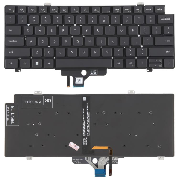 Tastiera retroilluminata per laptop Dell Latitude 7420 5420, versione USA., For Dell Latitude 7420 5420
