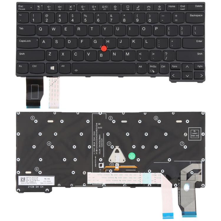 Tastiera retroilluminata per laptop con puntatore, versione USA, per Lenovo ThinkPad X13 Gen 2 20WK 20XH X13 Yoga Gen 2, For Lenovo ThinkPad X13 Gen 2
