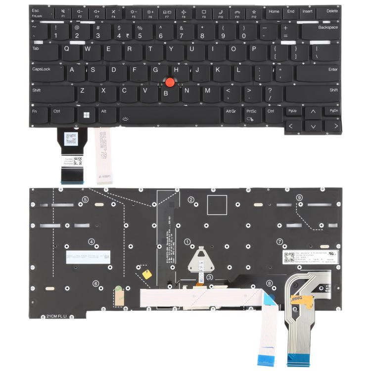 Tastiera retroilluminata per laptop con puntatore, versione USA, per Lenovo ThinkPad T14s Gen 2 P1 GEN4 X1 Extreme Gen4, For Lenovo ThinkPad T14s Gen 2 P1