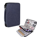SM01 Multi-funzione Impermeabile Doppio Strato Cavo Dati Auricolare U Disco Accessori Digitali Borsa di Immagazzinaggio, Dimensioni: L, Size: L(Black), Size: L(Navy Blue)
