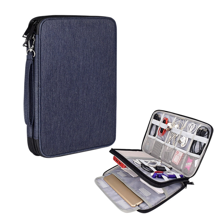 SM01 Multi-funzione Impermeabile Doppio Strato Cavo Dati Auricolare U Disco Accessori Digitali Borsa di Immagazzinaggio, Dimensioni: L, Size: L(Black), Size: L(Navy Blue)