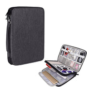 SM01 Multi-funzione Impermeabile Doppio Strato Cavo Dati Auricolare U Disco Accessori Digitali Borsa di Immagazzinaggio, Dimensioni: L, Size: L(Black), Size: L(Navy Blue)