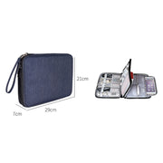 SM01 Multi-funzione Impermeabile Doppio Strato Cavo Dati Auricolare U Disco Accessori Digitali Borsa di Immagazzinaggio, Dimensioni: L, Size: L(Black), Size: L(Navy Blue)