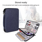 SM01 Multi-funzione Impermeabile Doppio Strato Cavo Dati Auricolare U Disco Accessori Digitali Borsa di Immagazzinaggio, Dimensioni: L, Size: L(Black), Size: L(Navy Blue)
