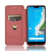 Struttura in fibra di carbonio Flip orizzontale magnetico Custodia in pelle TPU + PC + PU con slot per schede, For Kyocera Android One S6, For Kyocera Gratina KYV48, For Ulefone Note 9P, For Sharp Aquos Zero 5G Basic