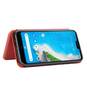 Struttura in fibra di carbonio Flip orizzontale magnetico Custodia in pelle TPU + PC + PU con slot per schede, For Kyocera Android One S6, For Kyocera Gratina KYV48, For Ulefone Note 9P, For Sharp Aquos Zero 5G Basic