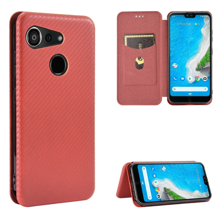 Struttura in fibra di carbonio Flip orizzontale magnetico Custodia in pelle TPU + PC + PU con slot per schede, For Kyocera Android One S6, For Kyocera Gratina KYV48, For Ulefone Note 9P, For Sharp Aquos Zero 5G Basic