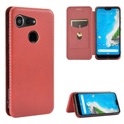 Struttura in fibra di carbonio Flip orizzontale magnetico Custodia in pelle TPU + PC + PU con slot per schede, For Kyocera Android One S6, For Kyocera Gratina KYV48, For Ulefone Note 9P, For Sharp Aquos Zero 5G Basic