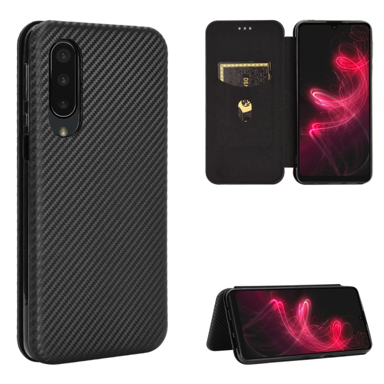Custodia portafoglio magnetica in fibra di carbonio per smartphon