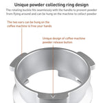 Manico per macchina da caffè da 58 mm in lega di alluminio con fibbia rotante, anello raccoglipolvere e anello raccogli caffè per Barsetto