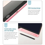 Tavoletta grafica LCD ricaricabile da 16 pollici per bambini, ideale per disegnare e scrivere., Pink / Green Writing, Black / Green Writing, Pink / Color Writing, Black / Color Writing, Blue / Color Writing