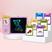 8.5 inch Children Early Education Drawing Board Card English Audiobooks, Blue / 112 Cards, Pink / 112 Cards, Blue / 255 Cards, Pink / 255 Cards