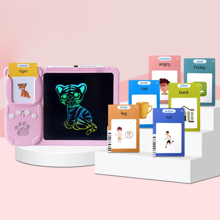 8.5 inch Children Early Education Drawing Board Card English Audiobooks, Blue / 112 Cards, Pink / 112 Cards, Blue / 255 Cards, Pink / 255 Cards