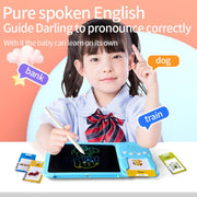 8.5 inch Children Early Education Drawing Board Card English Audiobooks, Blue / 112 Cards, Pink / 112 Cards, Blue / 255 Cards, Pink / 255 Cards