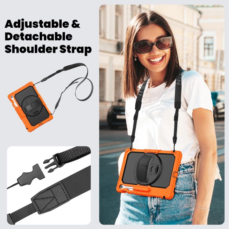 Custodia ibrida in silicone per PC e tablet con tracolla, For Samsung Galaxy Tab S10 FE+