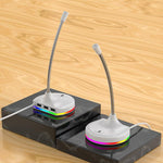 Microfono USB con scheda audio integrata e luce RGB