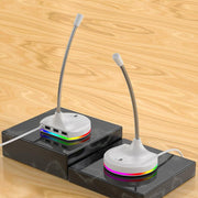 Microfono USB multifunzione con scheda audio e luce RGB