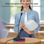 Microfono USB con scheda audio integrata e luce RGB
