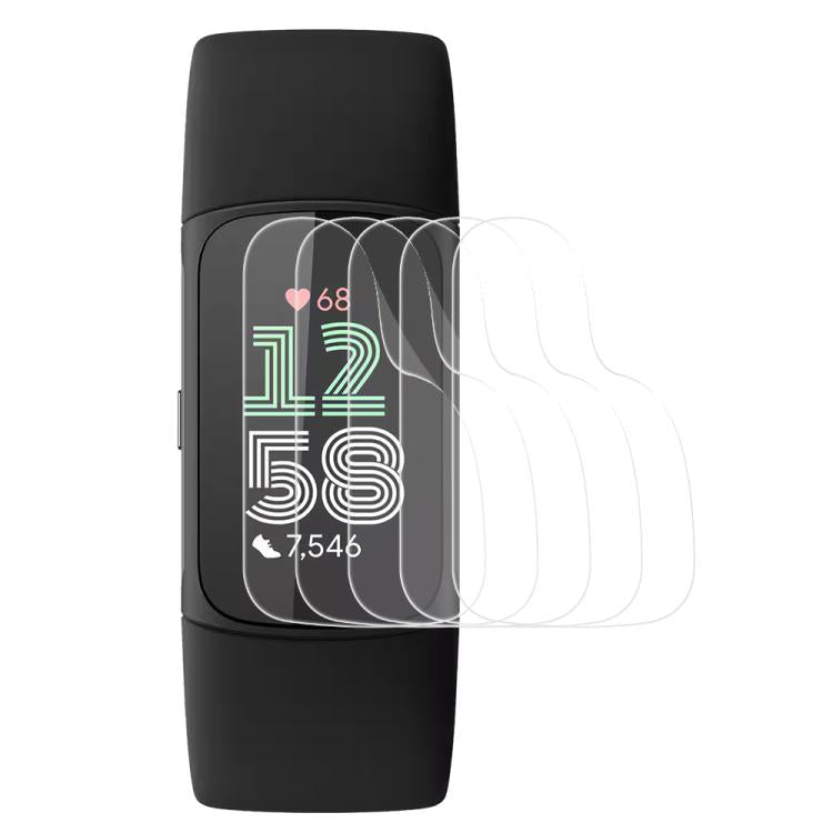 5 pezzi xDfind Pellicola protettiva in idrogel morbido a copertura totale per la parte anteriore, For Fitbit Charge 6, For Fitbit Versa 4, For Fitbit Charge 5, For Fitbit Luxe, For Fitbit Versa 3, For Fitbit Versa 2, For Fitbit Versa