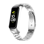 Cinturino per orologio xDfind in acciaio con montatura in metallo e tre perline integrate., For Samsung Galaxy Fit 2