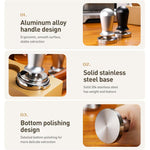 Martello in acciaio inossidabile per polvere di caffè, tampone in polvere con pressione a martello, 51mm Black, 53mm Black, 51mm Silver, 53mm Silver, 58mm Silver