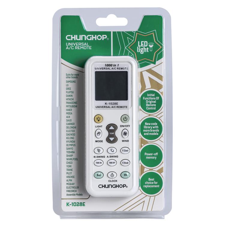 CHUNGHOP K-1028E Universal Air Conditioner Remote Control with Torch, K-1028E