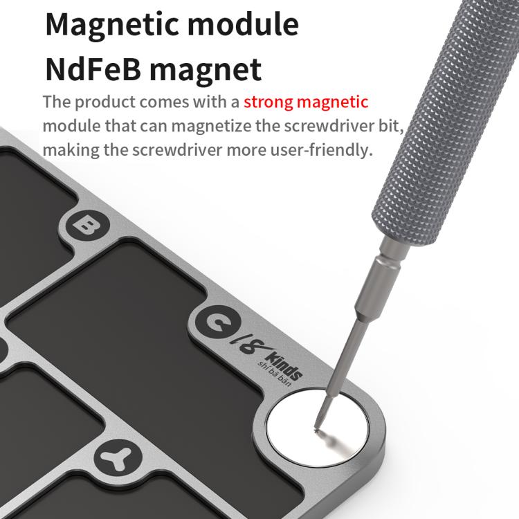 18 tipi di cuscinetti magnetici a vite in lega a 7 zone per riporre oggetti., 18 Kinds 7-Zone Screw Pad