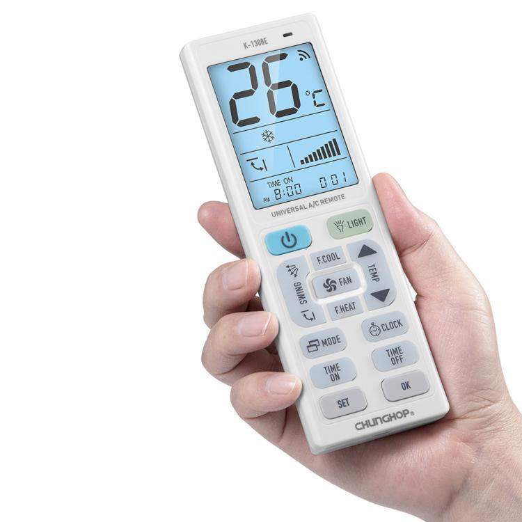 CHUNGHOP K-1308E Universal Air Conditioner Remote Control with Torch and LCD Backlight, K-1308E