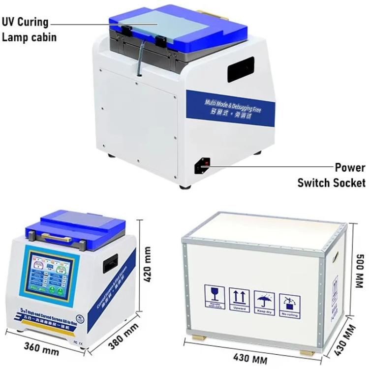 YYD YD-636 Laminazione antischiuma a polimerizzazione UV, tutto in uno, EU Plug, US Plug, UK Plug