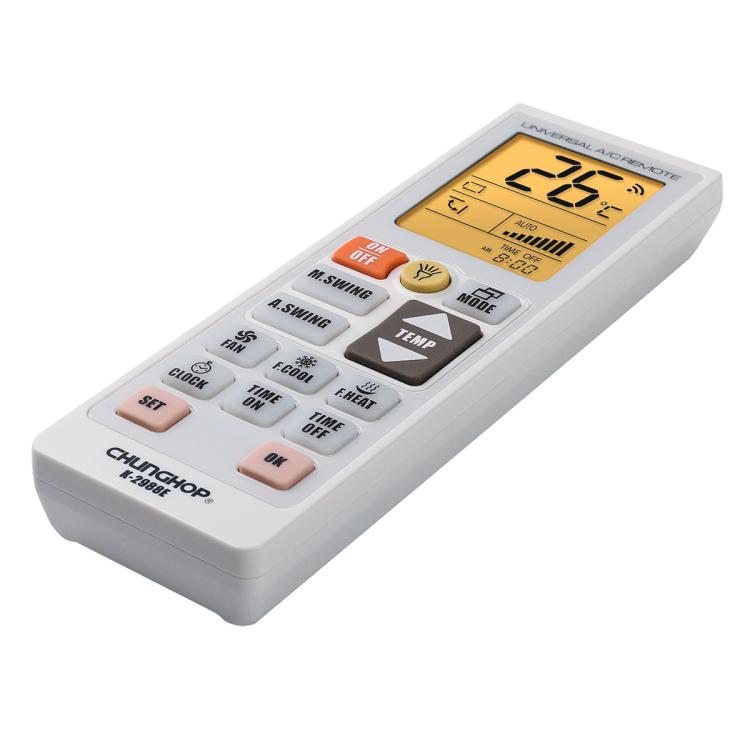 CHUNGHOP K-2988E Universal Air Conditioner Remote Control with Torch and LCD backlight, K-2988E(White)