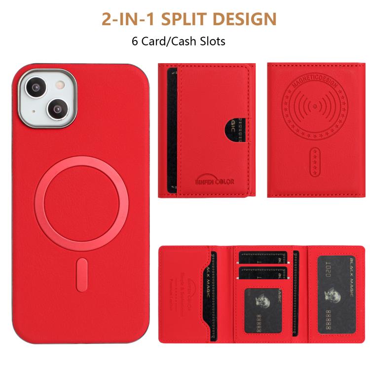 Portafoglio magnetico con protezione RFID per iPhone 14 Plus